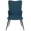 Relaxation Armchair with Footstool Blue Velvet