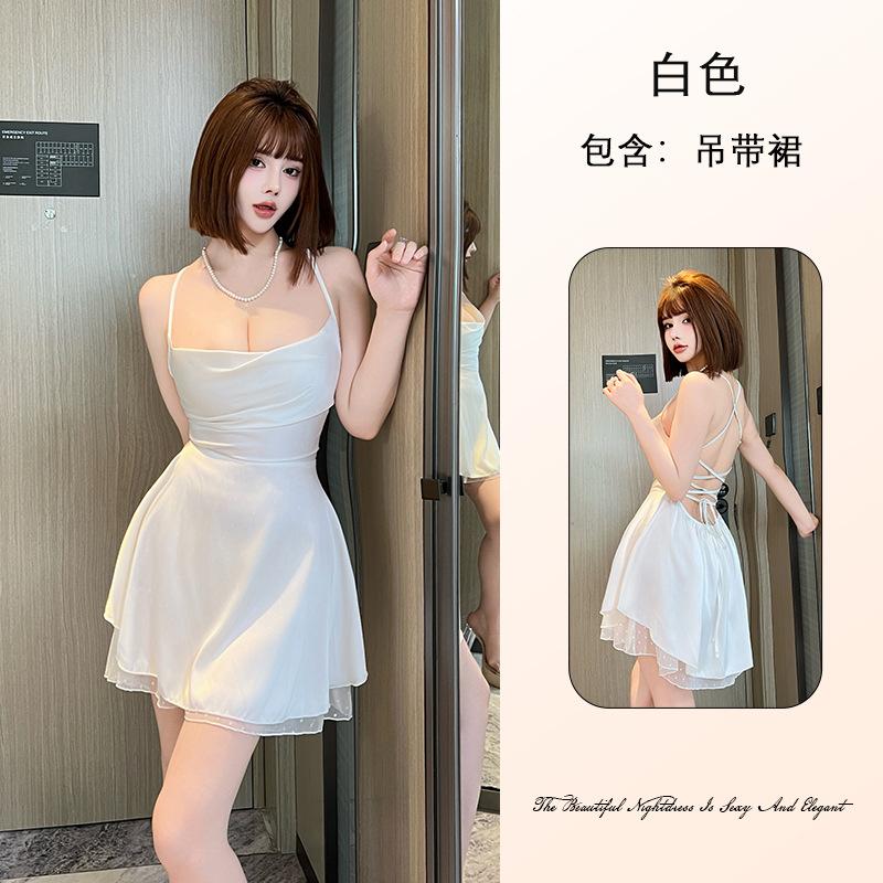 Pure Desire Women's Lace Mesh Nightgown Breathable Deep V Multi-Style Cami Sexy Loungewear Options Versatile Seductive Sleepwear with Diverse Choices