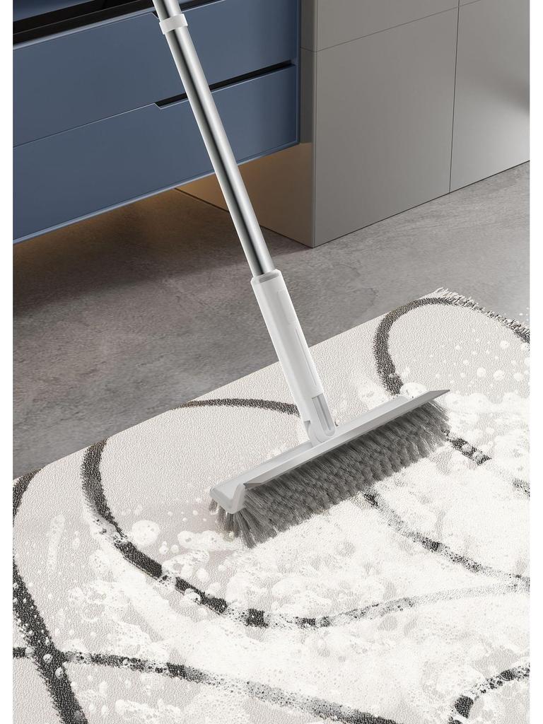 V-Shaped Long Handle Bathroom Floor and Tile Cleaning Brush with Thick Bristles