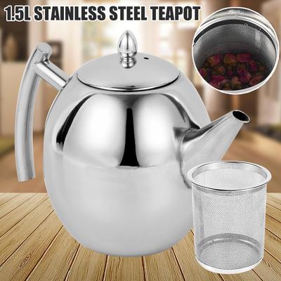 Nuova caffettiera teiera in acciaio inossidabile da 1500 ml con filtro per il bar dell'hotel domestico