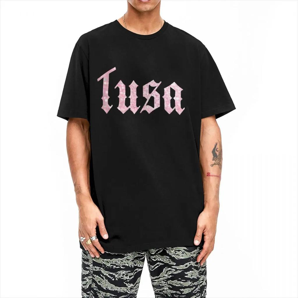 Casual Tusa Karol G Pink T-Shirt Men Round Neck Cotton T Shirt Short Sleeve Tee Shirt Plus Size Clothes