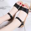 Leather Sandals Summer New Flat-bottomed Fashionable Versatile Non-slip Middle-aged Sandals Women's Open Toes