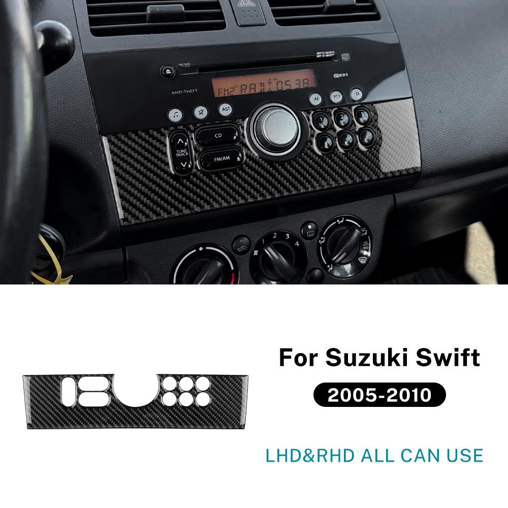 

Настоящая мягкая карбоновая наклейка для Suzuki Swift ZC31S 2005 2006 2007 2008 2009 2010 LHD RHD Консоль автомобиля, вентиляционное отверстие, отделка CD