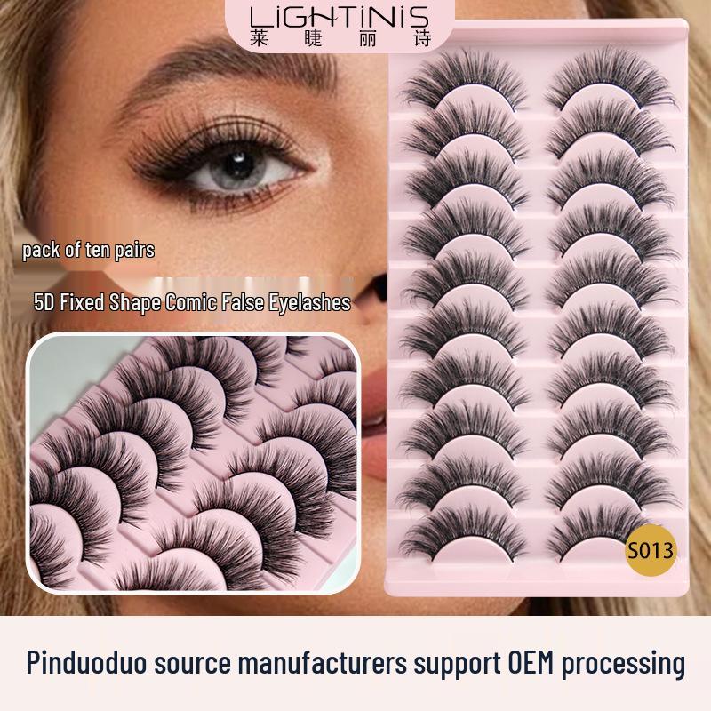 

10 пар европейских и американских накладных ресниц в 5D комикс-стиле - S019 Devil, плотный и драматичный вид