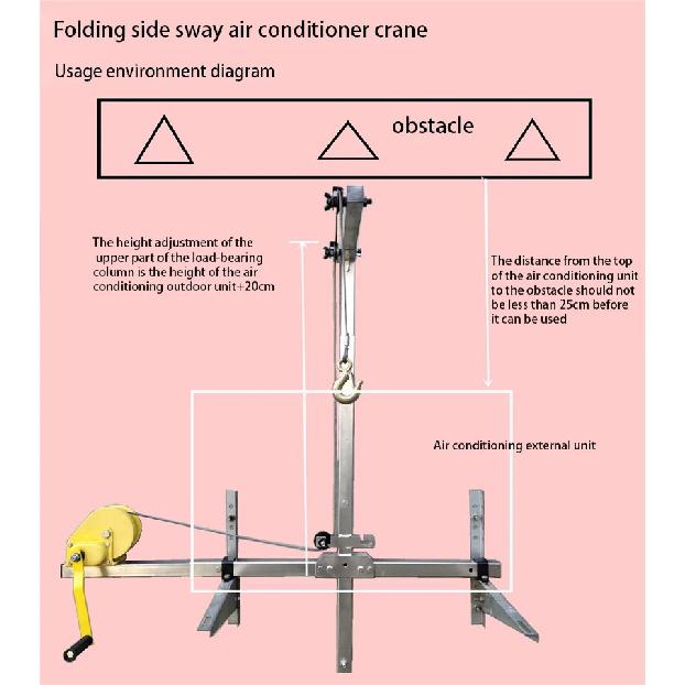 10/25m Air Conditioning Lifting Tool Folding Crane Lifting Bracket Manual Winch Assembly Air Conditioner Lifting Machine