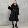 Women's loose-fitting plain-colored trench coat