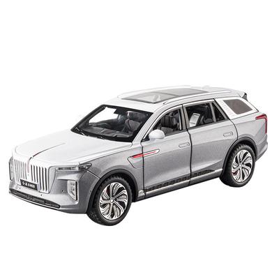 1/24 Scale HongQi E-HS9 SUV Alloy New Energy Car Model, Diecast Metal Toy Vehicles Car Model Simulation Sound and Light Children Gifts