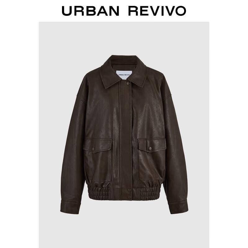 

UR 2025 Осенняя женская ретро куртка из искусственной кожи с подкладкой S