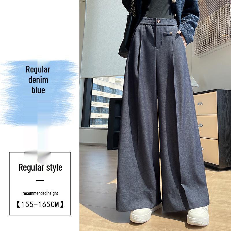 Women s Tencel Faux Denim Wide-Leg High-Waist Cropped Pants Large
