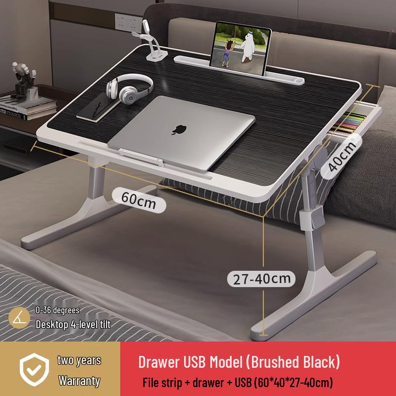 Adjustable Bedside Table: Folding Computer Desk for Student Dorms, Bedrooms, or Home Study