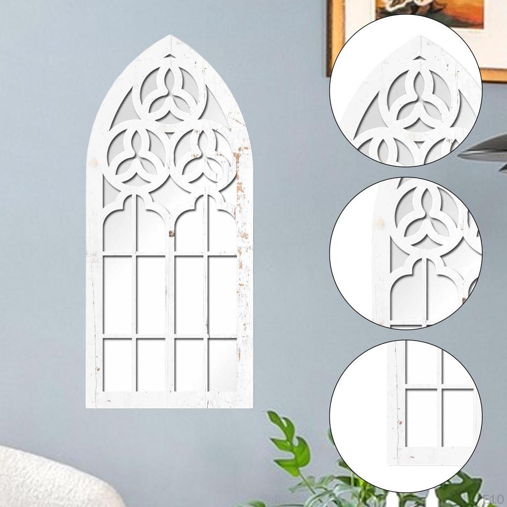 Specchio Ad Arco Decorativo Ingresso Toeletta Vetro della Finestra Arco Legno Acrilico Gotico