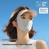 Sunscreen Women's Ice Silk Face Mask with Visor - UV Protection & Breathable Thin Fabric