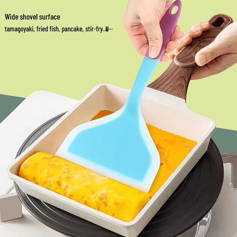 Tamagoyaki Non-Stick Silicone Spatula – Wide Surface, Anti-Slip, Anti-Scald Kitchen Tool.