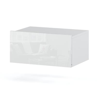 Wall-hung Nightstand All White Gloss 45CM 1S Nightstand For Bedroom