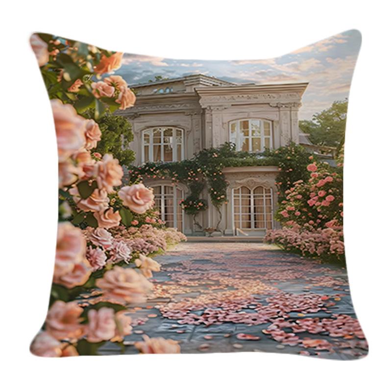 Neuer Kreativer Mode Einfacher Rosenblumen Kissenbezug Zuhause Sofa Kissenbezug