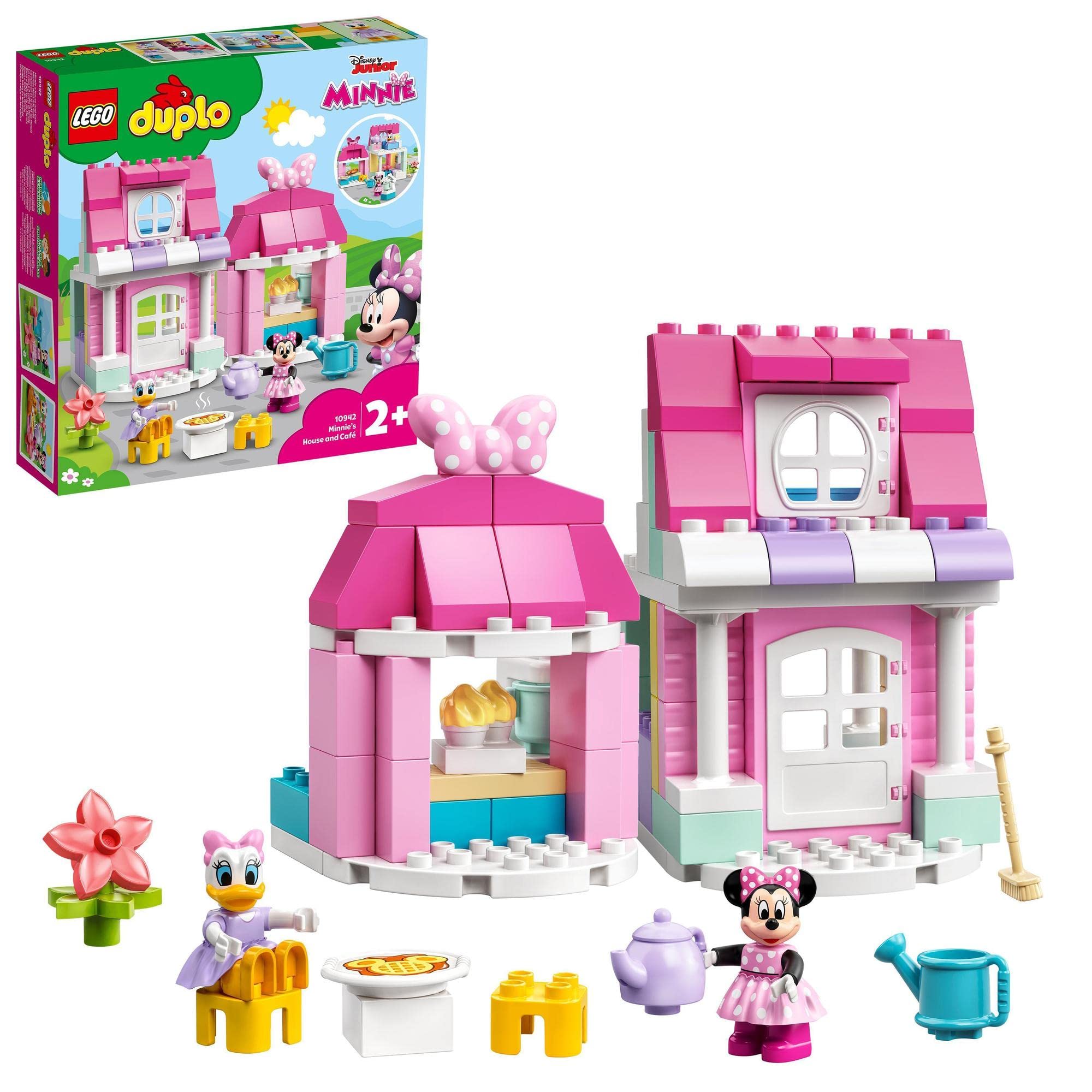 

LEGO Duplo Дом и кафе Минни 10942, конструктор в подарок для малышей и детей от 2 лет, с животными и домиком для мальчиков и девочек.