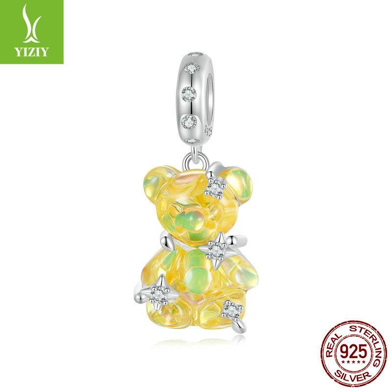 

Мечта Многоцветный Медведь Сделай Сам Подвеска Аксессуары, Милый Девичий Браслет из Серебра S925 с Бусинами. S925