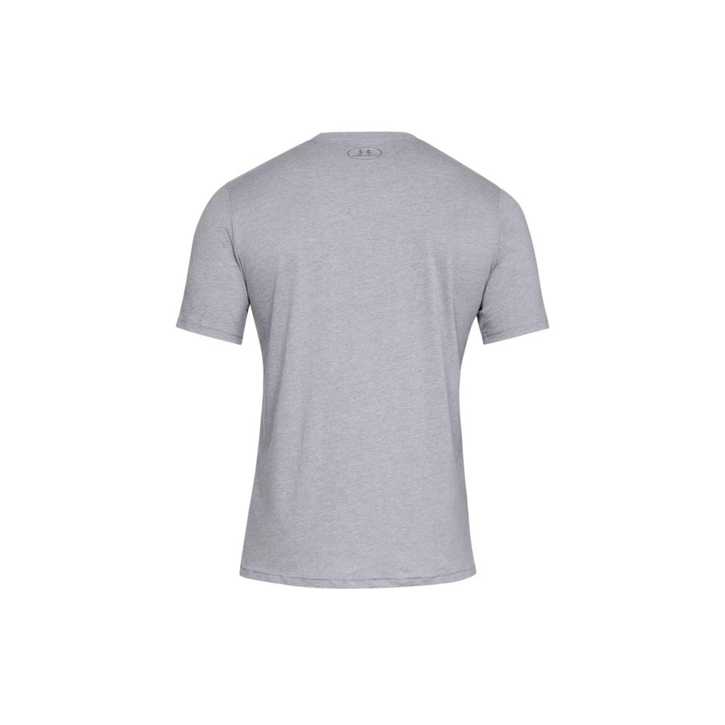 Under Armour Solid Color Printed Logo Round Neck Soft Comfortable Short Sleeve T-Shirt Men Tops Gray 1329581-035