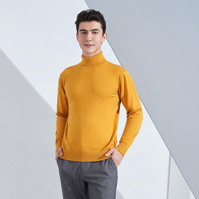 Men's High Lapel Loose Thickened Knit Sweater Casual Short Section Hedging Long-sleeved Bottoming Sweater Outer Sweater