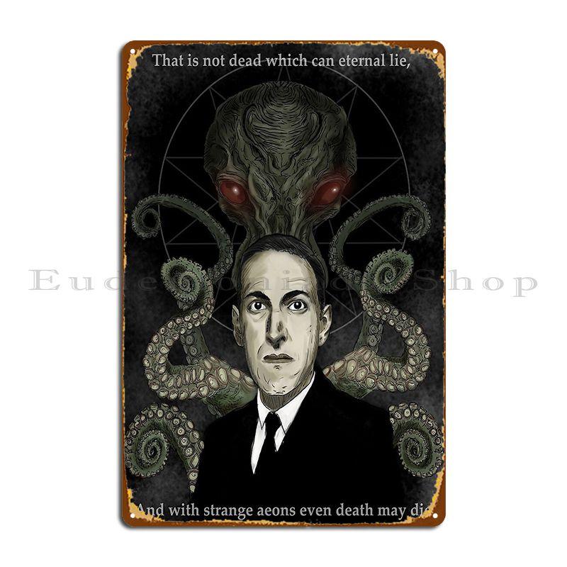 Hp Lovecraft Dungeonmusings Metal Plaque Home Printed Wall Decor Cinema Club Tin Sign Poster 20X30CM