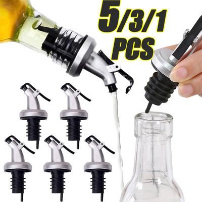 5/1 stücke Öl Flaschenverschluss Gummiverschluss Stecker Dichtung auslaufsichere Düse aus Kunststoff in Lebensmittelqualität Schnapsspender Weinausgießer Barware