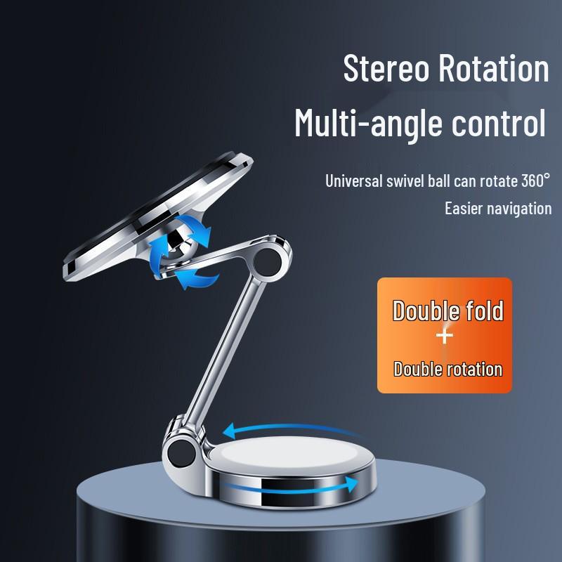 Suport Magnetic Multifuncțional din Aliaj de Zinc pentru Telefon Auto - Pliabil și Adeziv pentru Bord