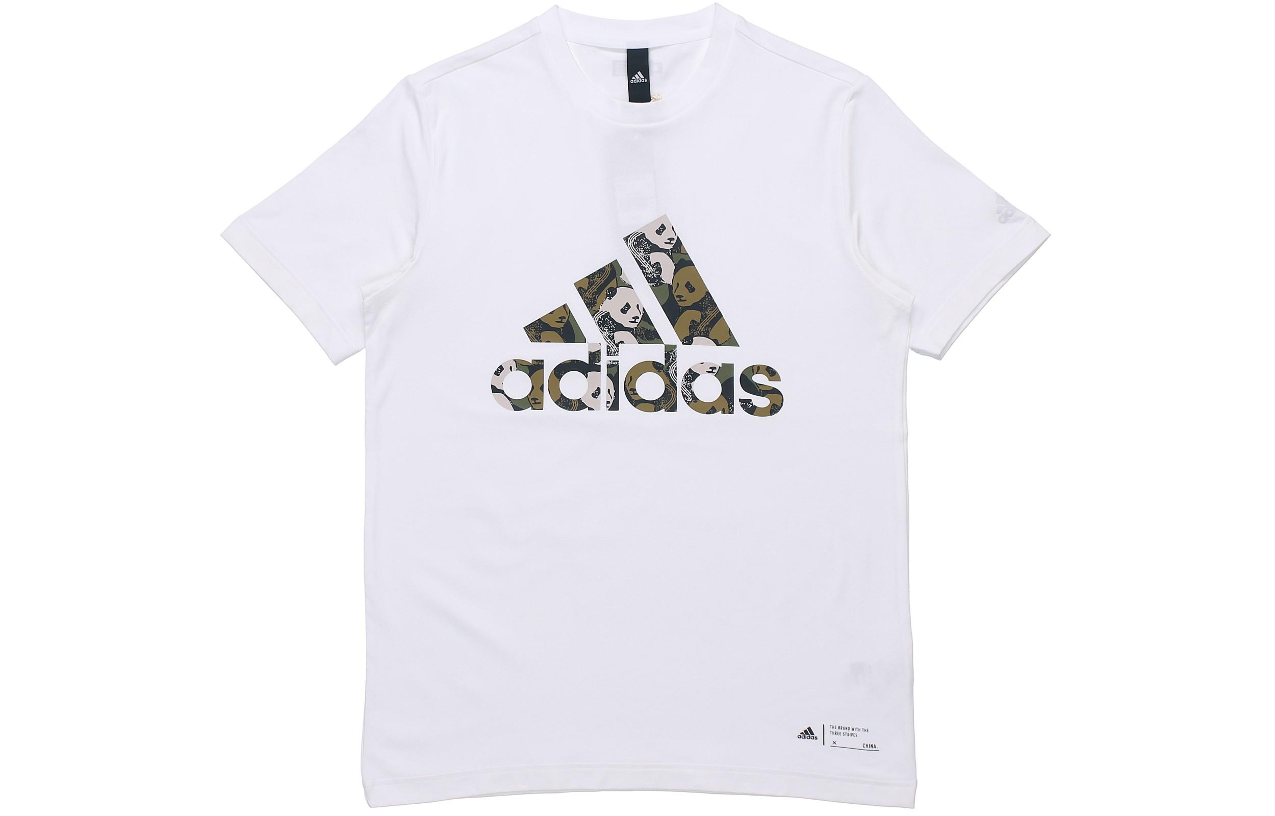 Adidas T Shirts Unisex White Crew Neck Moderate Straight Fit GP1849 XL
