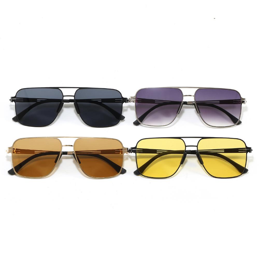 Steel leather no screw fashion unisex sunglasses UV protection casual style, sunscreen sunglasses