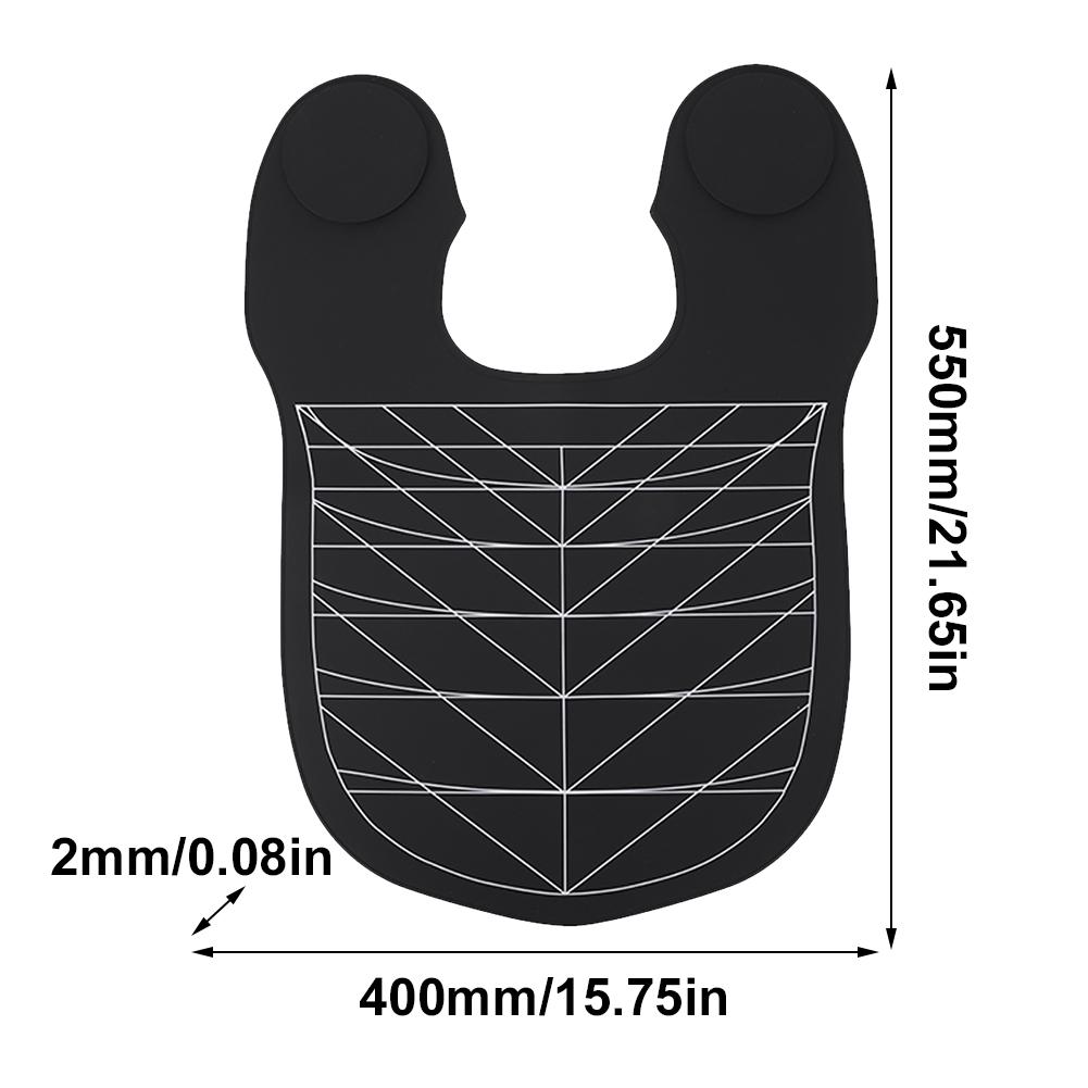 Silicone Hair Cutting Cape Waterproof Hair Cutting Mat with Guidelines Hair Cutting Guide Collar Hair Dye Collar for Salon Home