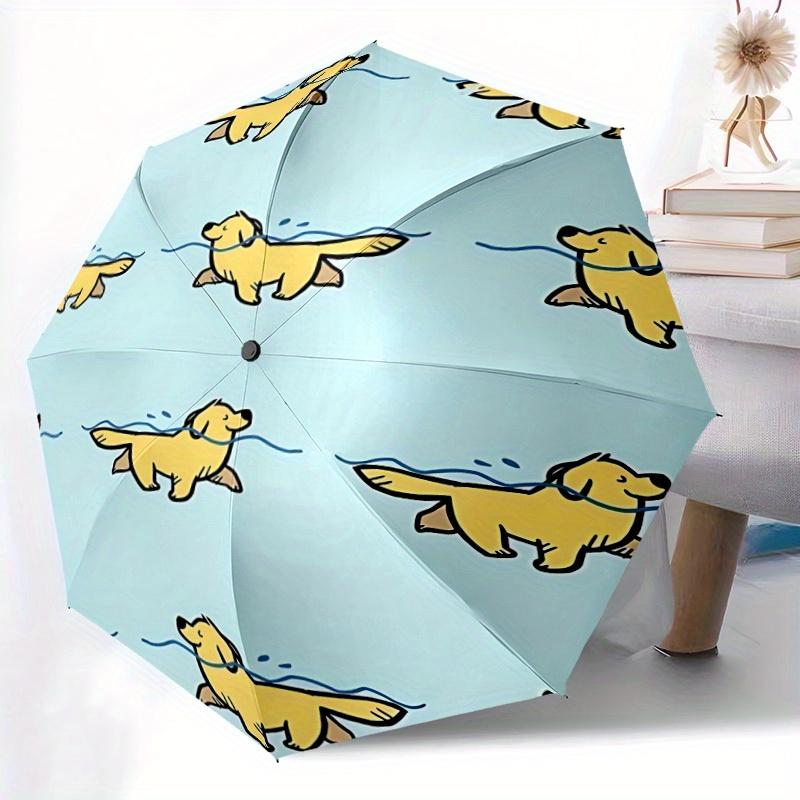 1pc Puppy Summer Swimming Automatic Open/Close Umbrella - Compact Travel Umbrella, 8-Rib Heavy-Duty Construction, Ideal Gift, Outdoor Access