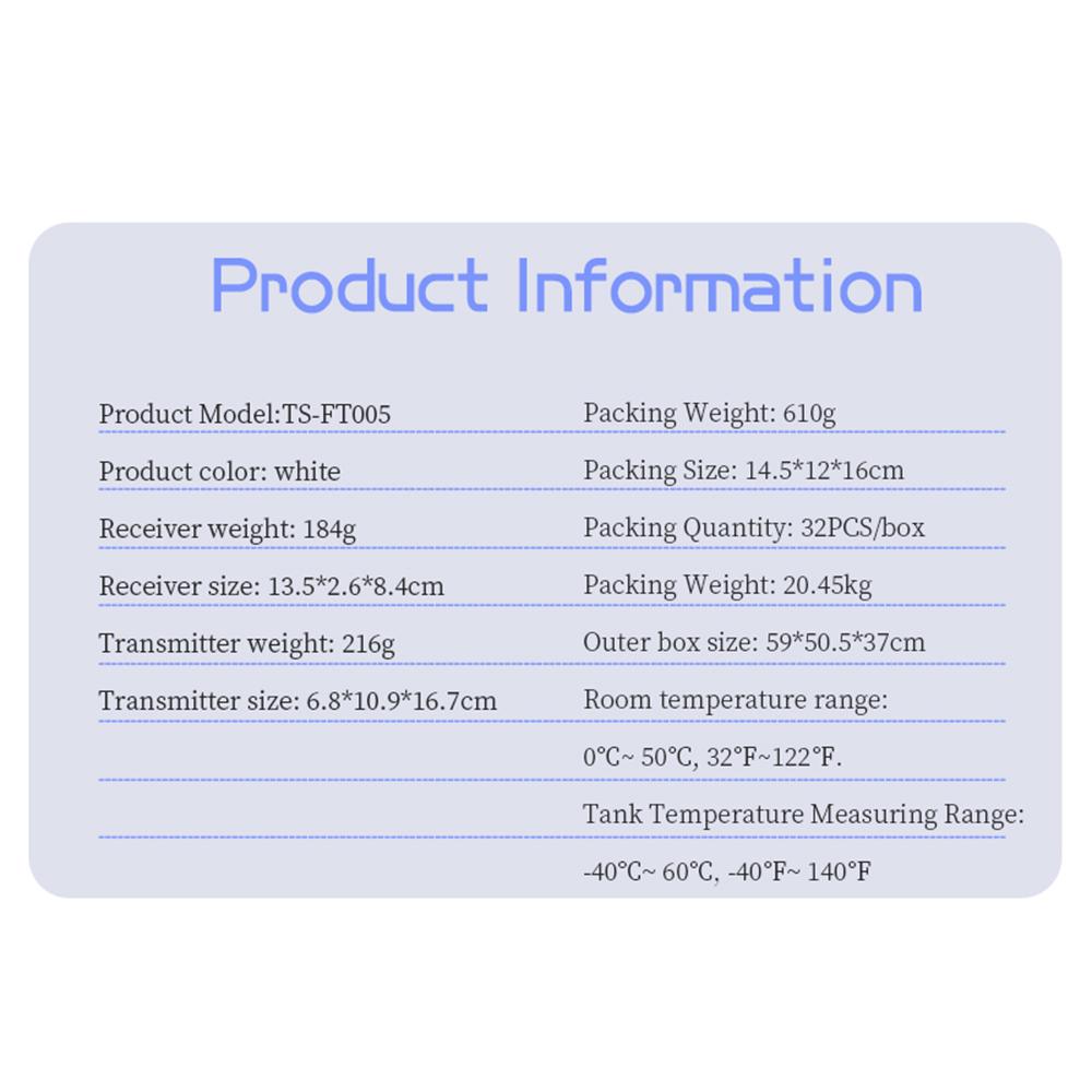 Drahtlose Ultraschall Füllstandsanzeige Wassertank Flüssigkeitsstandsanzeige mit Temperatursensor Flüssigkeitstiefe