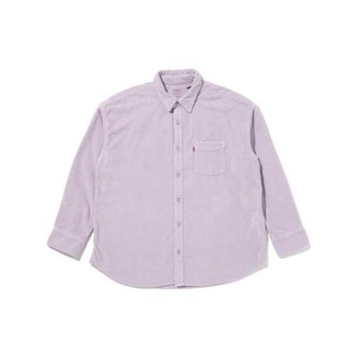 Levis Solid Color Corduroy Loose Long Sleeve Shirt Men Shirts Light-Purple A1915-0007