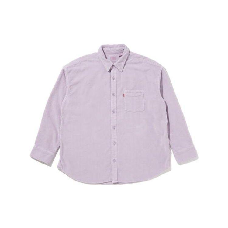 

Рубашка мужская Levis однотонная вельветовая свободного кроя с длинным рукавом светло-фиолетовая A1915-0007 XL