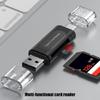 Multiple Device Card Reader USB2.0 Type C Port Supports SDTF Cards Up To 128GB Instants Recognition For Office Travel Use