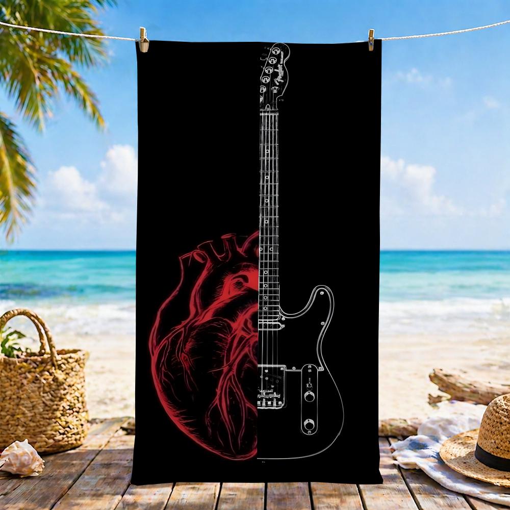 E-Espguitars-S Towel Microfiber Beach Towel, Quick-Dry, Sand-Free, Ultra-Fine Fiber, Super Soft.