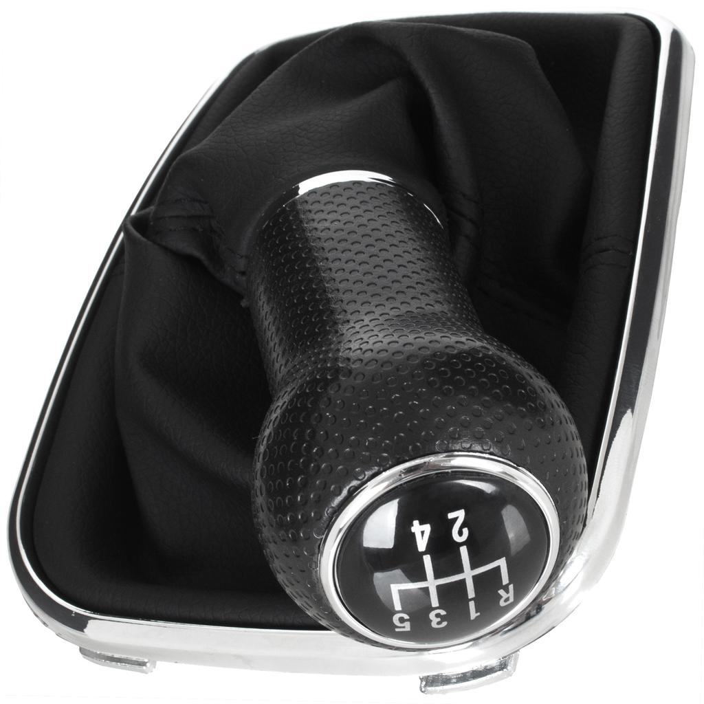 VW Golf IV 98-05 BLACK gear shift knob + GAITERS + CHROME FRAME