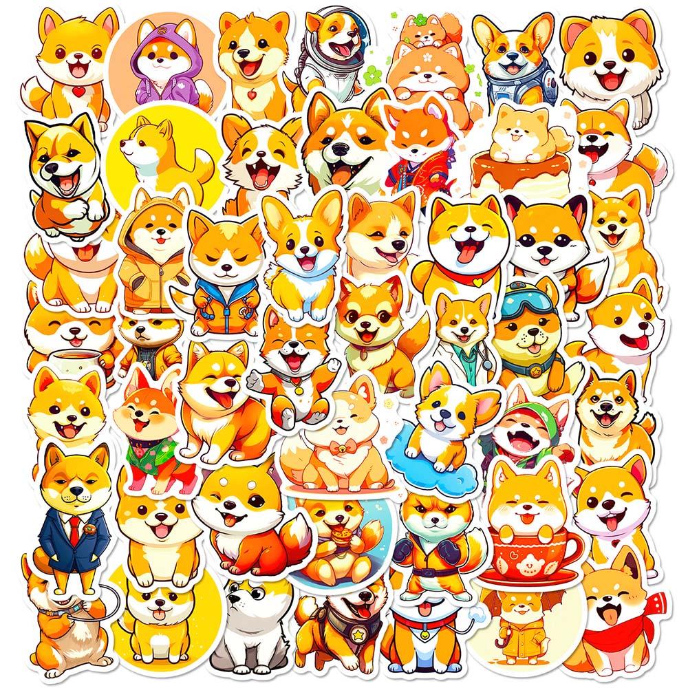 10/50pcs Cute Funny Dog Stickers Shiba Inu Sticker Shiba Graffiti Stickers for DIY Luggage Laptop Skateboard Motorcycle Bicycle Stickers