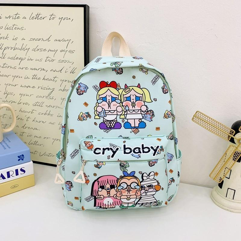 Girls Cartoon Prepreschool Bookbag With Cry Baby And Letter Prints For Daily