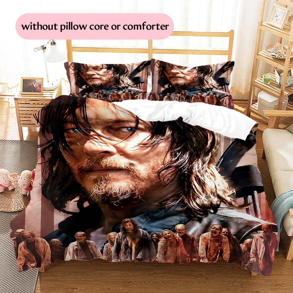 Povlečení s motivem The Walking Dead Domácí dekorace Narozeninový dárek (1 * povlak na peřinu + 2 * povlak na polštář, bez jádra)