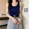 Women's Sports Stripe Camisole Summer Outer Wear Slim Fit Lining Sleeveless Sexy Top Outer Layer