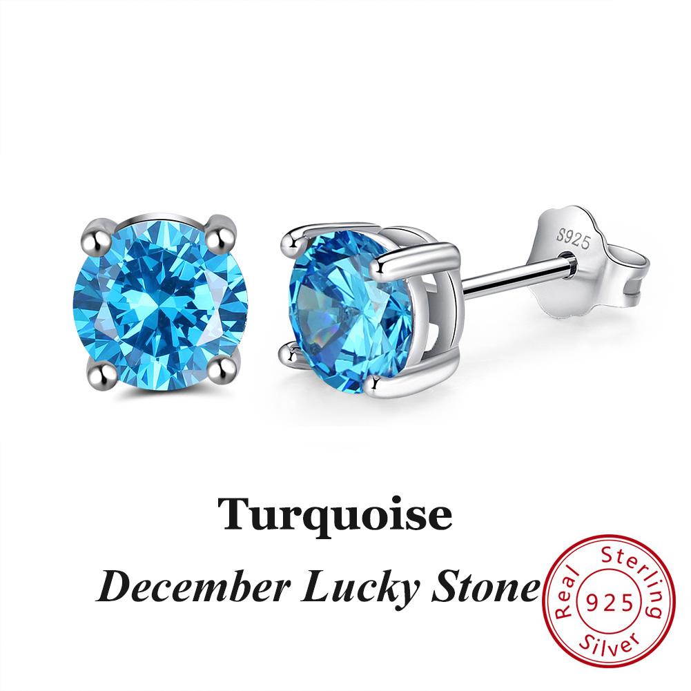 ORSA JEWELS 925 Sterling Silver Birthstone Stud Earrings for Women Sparkling Heart Cut CZ Small Earrings Birthday Gift APE32