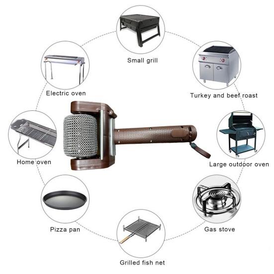 Bristle-Free Rotating Grill Brush Electric BBQ Cleaner with LED Light