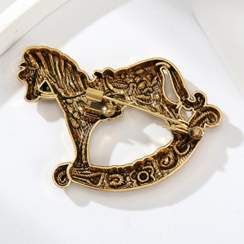 1 Stück Unisex Hübsches Spielzeug-Design Pferd Party Lässige Broschennadeln Geschenke Vintage Schaukelpferd Broschen Für Frauen