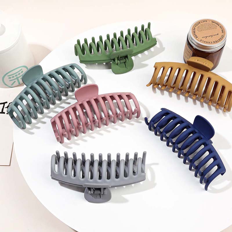 13CM Korean Solid Color Large Hair Claw Elegant Acrylic Ponytail Clip Hairpins Barrette Crab for Women Girls Hair Accessories