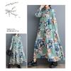 New Large Size Loose Thin Fashion Long-sleeved Printed Mid-length Dresses