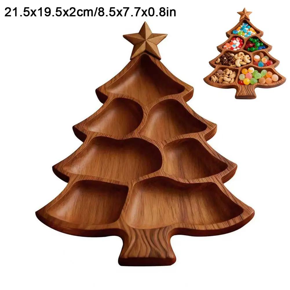 

Christmas Tree Food Platter Charcuterie Board Wooden Fruit Platter Sweets Tray 2026 Platter And Nuts Divided Cheese Serving D9Q7