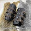 2lots Gothicism Leather Wristband Medieval Armors Bracers Unisex Wrist Bracers for Cosplayers and History