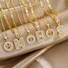 18k Gold Zircon Alphabet Necklace - Elegant Rock Candy Design