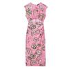 European American Women's Fashion Printed Linen Blended Sleeveless Dress