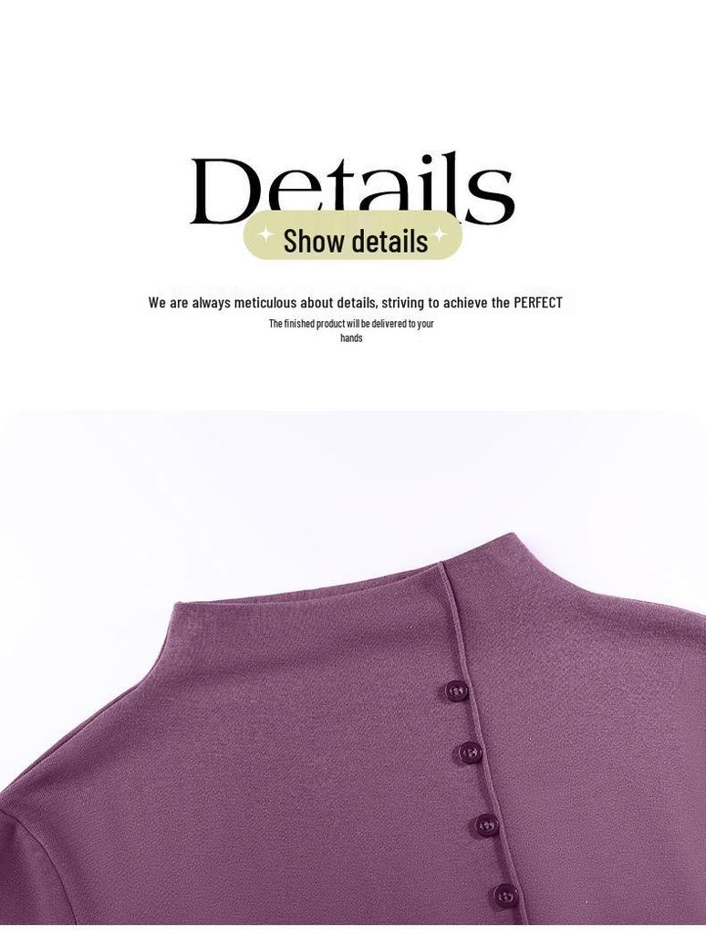 Women's Thickened Long Sleeve Turtleneck Top, Plus Velvet, 2025 New Arrival, Wear Alone, Autumn/Winter Wardrobe Essential